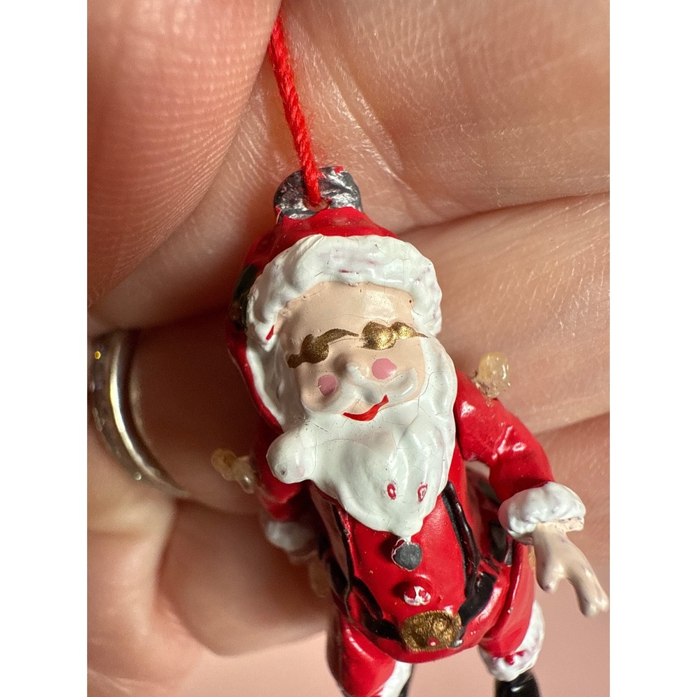Tiny Trimmings Department 56 Collectible Articulated Handpainted Pewter Santa - Picture 7 of 9